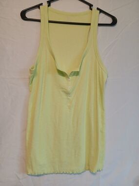 American Eagle Aerie  Henley Tank Top Lime Green Large